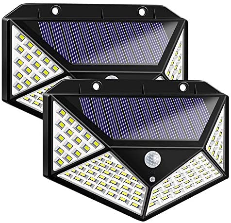 100 LED Solar Light Outdoor PIR Motion Sensor 3 Modes  Wall Lamp Four-Sided Waterproof, Garden Yard, Patio Yard