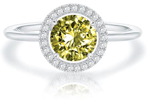 14K Gold Plated Swarovski Crystal Birthstone Ring - Adjustable Stackable Ring